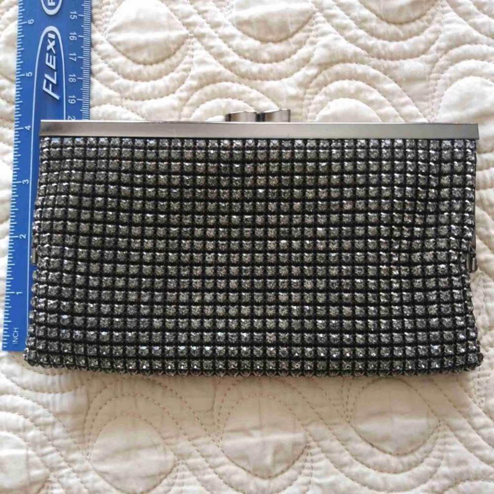 Lovely NY grayish charcoal crystals evening mini bag. New with tags